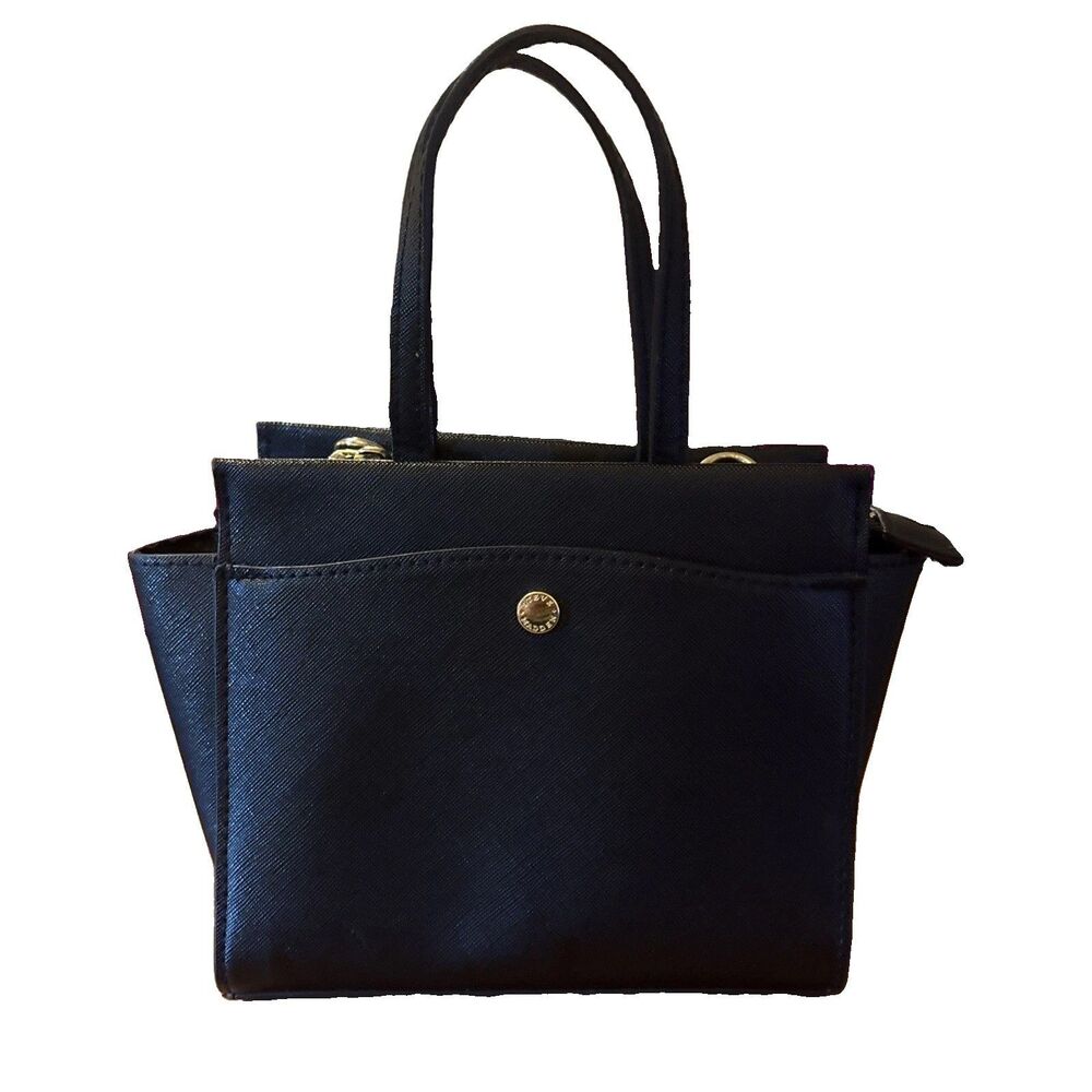Steve Madden Black Mini Tote Handbag Purse With Handles 6.5 X 7 X 4